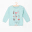 51015 Happy Nature Lover Animal Aqua Blue Full Sleeves Top 2539
