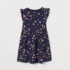 HM Multi Color Butterflies Navy Blue Frock 2238