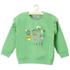 5.10.15 Cactus Flowers Shoulder Frill Green Sweatshirt 879