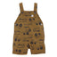 CRT Truck Print Brown Cotton Shorts Dungaree 4048