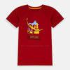 OKD Dino Printed Maroon Girls Top 4919