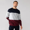 LFT Color Block Navy Blue & Burgundy Sweat Shirt 3029