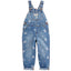 Osk Flowers Print Mid Blue Denim Full Dungaree 3806