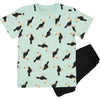 ZM Toco Bird Print Green 2 Piece Shorts Set 10966