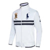Jockey Club White With 2 Blue Stripe Wind Breaker #266