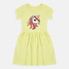 B.X Unicorn Lemon Yellow Pocket Frock 7538