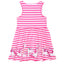 PLM Sleeveless Rainbow Unicorn Pink & White Stripes Frock