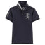 GRN 3D Lion Grey Embroidery Navy Blue Polo