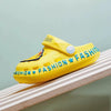 Fashion Side Print Dinosaurs Yellow Clogs 9390