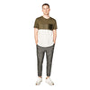 ZR Man Jacquard Texture Khaki T Shirt