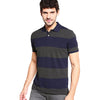 GAP Rugby Blue And Grey Stripe Pique Polo Shirt (Label Removed)