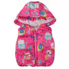 Y5 Animal & Birds Voices Sleeveless Hooded Shocking Pink Puffer Jacket 7661