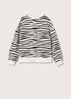 MNG Zebra Print White Sweatshirt 9899