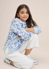 MNG Blue Floral Print Light Blue Sweatshirt 9891