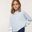 MNG 2 Stripe Sleeves Light Blue Short Sweatshirt 9876
