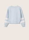 MNG 2 Stripe Sleeves Light Blue Short Sweatshirt 9876