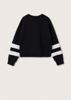 MNG 2 Strips Sleeves Black Sweatshirt 9894