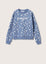MNG White Flowers Blue Sweatshirt 9893