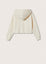 MNG Joyful Embroidered Rough Bottom Off-White Short Hoodie 9877