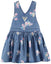 OSH Denim Look Floral Print Cotton Blue Frock 9707