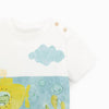 ZR Ocean Print White Tshirt 1886