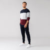 LFT Color Block Navy Blue & Burgundy Sweat Shirt 3029