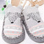 Grey Fox With Red Lines Socks Booties 4536