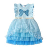 VKT Butterfly Sequin Step Bottom Light Blue Frock 7494