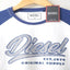 DSL Navy Blue Raglan Sleeves White Tshirt 1782