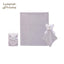 Lavena Teddy Bear White & Grey Check Plush Security Blanket Set 7224
