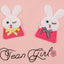 Yougi Applique Pink Bunny Double Face 2 Piece Set 2268