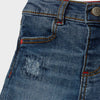 OM Mid Blue Ripped Patch Denim 1287