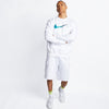NK Teal Logo Crew Neck White Sweatshirt 7963