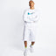 NK Teal Logo Crew Neck White Sweatshirt 7963