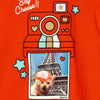 TX Say Cheese Camera Print Orange Tshirt 1764