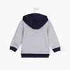 LSN Northam Grey & Navy Blue Zipper Hoodie 7564