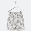 FZK Grey Big Palm Trees White Shorts 3992