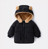 Best C Sherpa Bear Hooded Black Puffer Jacket 7639