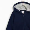ZR Star Pocket Navy Blue Zipper Hoodie 3373