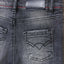 OM Dark Grey Embroidery Ripped Denim 1146