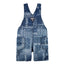 Osk All Over Block Style Print Denim Blue Shorts Dungaree 3800
