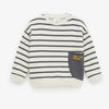 ZR Black & White Stripe Side Pocket Goal Time Sweatshirt 2404