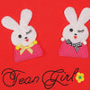 Yougi Applique Red Bunny Double Face 2 Piece Set 2266