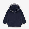 ZR Round Pocket Navy Blue Zipper Hoodie 3377