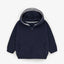 ZR Round Pocket Navy Blue Zipper Hoodie 3377