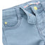 OM Light Blue Be Happy Yellow Heart Button Denim 1297