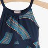 LS Geometric Pattern Navy Blue Summer Dress 3530