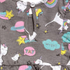HM All Over Unicorn Print Grey Frill Sleeves Frock 3891