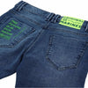 OM Green Button The Future Is In Our Hands Blue Denim 3196