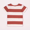 OK Slub Brick Red & White Stripe Pocket Tshirt 4215